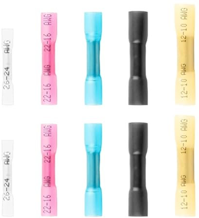Nsssunnre Kit de Terminales de Crimpado A Termorretráctiles, Manguito de Sellado de Soldadura A Prueba de Agua, Conectores de Cables Eléctricos, Empalmes de Cables para Automóviles