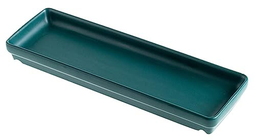 DINHEAROM Piatto Lungo Ceramica Verde Per Sushi e Snack Vassoio Decorativo Per Servire Cibi Utensile Da Tavola Per Ristoranti e Uso Domestico