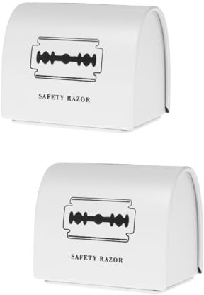 DEARMAMY Caja De 2 Piezas Caja para Guardar Hojas de Afeitar Soporte para eliminación de Cuchillas de Afeitar Banco de Hojas de Afeitar Recipiente para desechar Cuchillas