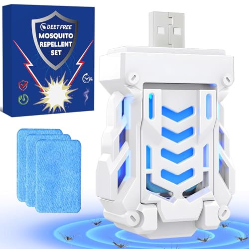 Mückenstecker Mückenschutz Steckdose Mückenabwehr USB - Anti Mücken Stecker Gelsenstecker mit 30 Mückenschutztabletten, Elektrisches Tragbarer Mückenschutz Insektenstecker für Indoor und Outdoor