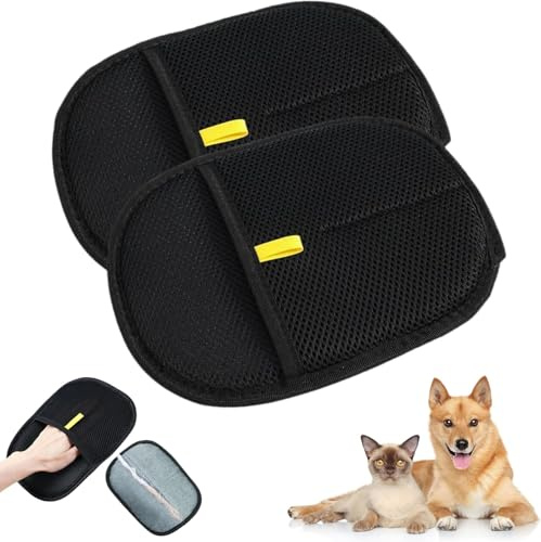 Guantes Removedores Pelo para Mascotas, Guantes Aseo para Mascotas Doble Eliminador Pelo Estático para Perros y Gatos, Pets Double Sided Grooming Glove, Pet Hair Remover Gloves (2-PCS)