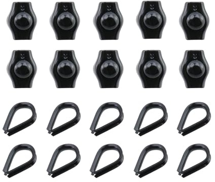 Antrader M3 Simplex Single Bolt Wire Rope Clips and M3 Stainless Steel Thimble for 1/8 Diameter Wire Rope,(10Pc+10Pcs)