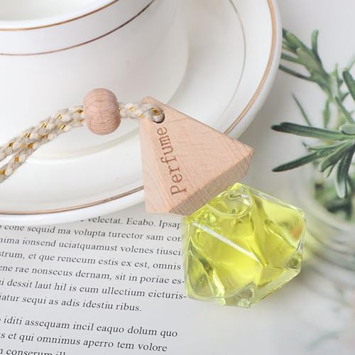 2 x 10ml Parfum de Voiture pour Hommes & Femmes,Désodorisant Auto Arbre à Parfum,Clip Diffuseur de Parfum,Purificateur d'Air Intérieur pour Voiture,Thérapie Aromatique Auto,Flacon (Citron)