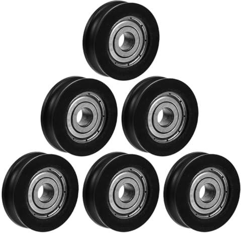 SHINYPASING Poleas de Rueda para Puertas Corredizas de Nylon 6 Piezas Rodamiento para Herrajes de Muebles y Ventanas Correderas de Aluminio 1.18X1.18X0.39In