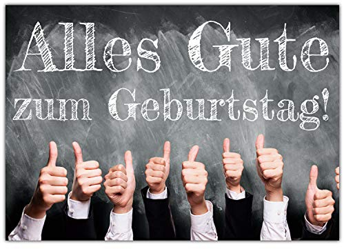 A4 XXL Geburtstagskarte DAUMEN HOCH mit Umschlag - Grußkarte zum Aufklappen - Glückwunschkarte zum Geburtstag Karte für Mann Frau von BREITENWERK