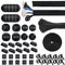 Moseem Kabelmanagement 142Pcs, 1Cable Management Kabelschlauch(2m),100 Kabelbinder Befestigen,1Selbstklebende Klettband,10 Silikon Kabelhalter,10 Kabelhalter,10 Kabelklemmen,10 Kleiner Basishalter