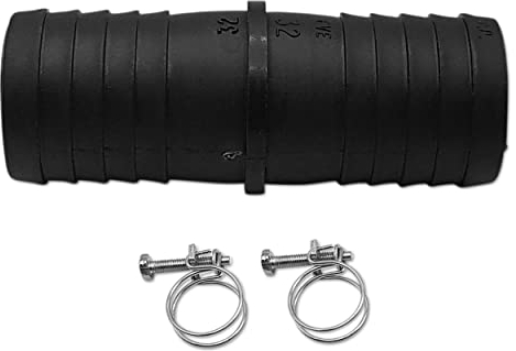 MYPURECORE 32mm Pipe Connector Set - Pond Hose Joiner with 2 Wire Clips - Adjustable Clamps with Screw Fitting for 32-36mm Diameter