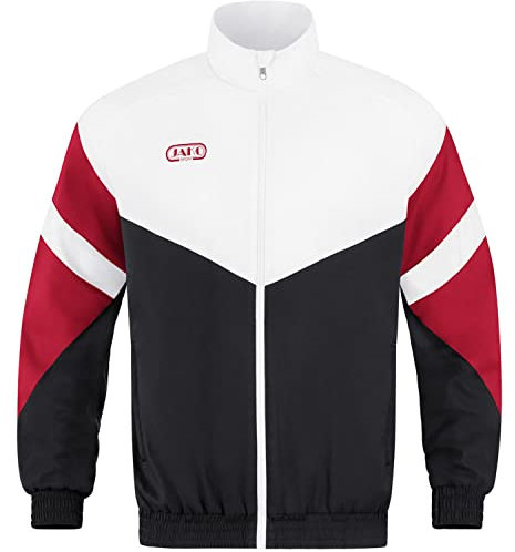 JAKO Herren Freizeitjacke Retro, Schwarz/Weiß/Rot, 3XL