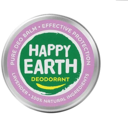 Happy Earth Baume Déodorante - Pour Hommes et Femmes - Déo - 100% Ingrédients Naturels & Végan - Lavande - 45 gr