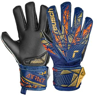 Reusch Unisex Atrakt Silver Kids Goalkeeper Gloves Prem Blue/Gold 6