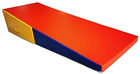 Gymnastik-Keilmatte Wasserdicht, Zusammenklappbar Turnhalle Tumbling-Fähigkeit Schräge Form Matte Für Tanz Stretch, Heimspiel/Training, Geschenk (Farbe : Rosso, Größe : 150x75x35cm)