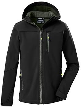 killtec Barn softshell/utomhus jacka med huva jungen softshelljacka, svart, 176, 43198-000