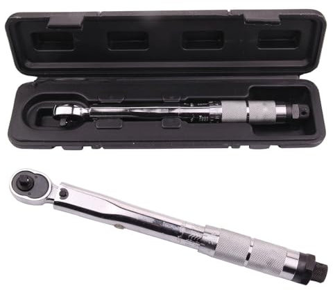 Trintion 5-25nm-1/4 Square Torque Wrench Adjustable Wrenches Ratchet Wrench with Double Scale Drive Torque Micrometer Chrome Vanadium Steel 27.5x3.2x3cm
