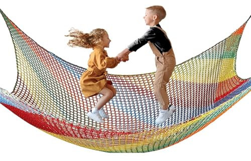 BERADNET Kletternetz Spielplatz Doppelschicht Schutznetz Kinder Spielplatz Sicherheitsnetz Klettergerüst Netz Schaukel Garten Spielplatznetz Baumhaus Netz, Mehrfarbig(1x3 m)