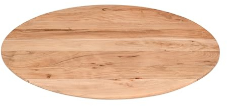 SAM Runde Tischplatte Brasilia | 80 x 80 cm | Akazienholz massiv | Farbe: Natur | Schweizer Kante | Pflegeleichte DIY Holzplatte | geeignet für Esstische/Bartische/Küchentische