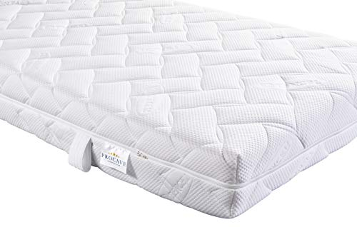 PROCAVE Lyocell Matratzenbezug versteppt, mit 4-Seiten Reißverschluss und 4 Handgriffen, 100% aus Deutschland in 90x200 cm für Matratzen-Höhe 18cm