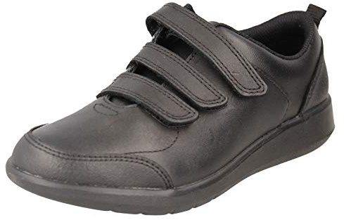 Clarks Boy's Scape Sky K Sneakers, Black Leather, 13 UK Child Wide