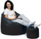 sunnypillow Premium XXL Sitzsack mit Hocker Riesensitzsack Outdoor & Indoor mit 320L Styropor Füllung Sessel für Kinder & Erwachsene Sitzkissen Sofa Beanbag viele Farben zur Auswahl Schwarz