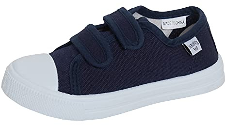 Scarpe in Tela per Bambini, Sneakers per Ragazzi, Ballerine per Ragazze, Plimsolls Unisex con Chiusura Facile, Scarpe Casual, Marina Militare, 29 EU