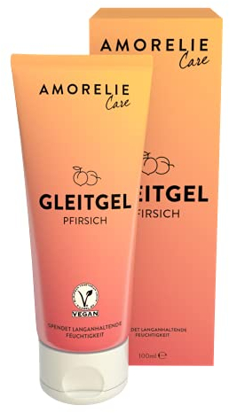 AMORELIE Care – Gleitgel Pfirsich mit Geschmack Essbar Wasserbasiert Vegan (100ml)