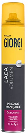 Giorgi Line - Laca Volumen, Laca Manejable de Acabado Natural, 0% Siliconas, Fijación 5- 300 ml