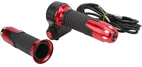 1 Paio di Manopole Dell'acceleratore 12V‑99V Manopole Dell'acceleratore a Rotazione Impugnatura Dell'acceleratore a Rotazione Universale Manubrio con Pulsante per Scooter per Bici Elettriche(rosso)