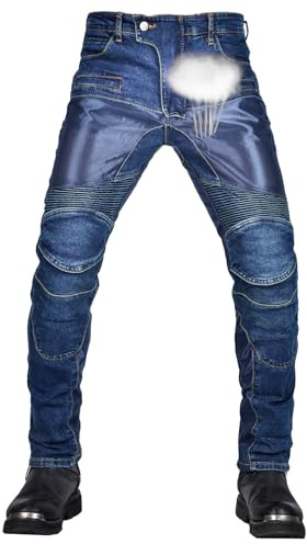 Pantaloni Moto Uomo Jeans Traspiranti, Jeans Moto Uomo Elasticizzati, Uso Urbano, Disponibili in Diversi Colori