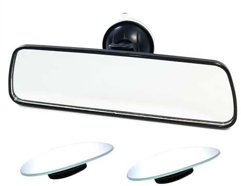 KITBEST Rear View Mirror for Driving Test, Driving Instructor Mirror, Extra Second Interior Car Rearview Mirror for Instructor Examiner Passenger Learner Driver (Bonus 2 PCS Blind Spot Mirrors)