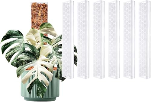 6 st 43 cm plastmossstång för Monstera, designad speciellt för klätterväxter, stapelbart växtstöd för växter