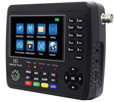 nmbhus Détecteur De Récepteur Satellite Combiné DVB-S2 DVB-T C, 4.3 Pouces, MPEG4 HD H.265 DVB-S2X, Supporte AHD for Caméra