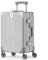 TITANO Koffer, 55cm Hartschalen Trolley Aluminium Rahmen, Handgepäck Cabin Reisekoffer, Rollkoffer Spinner Carry-on mit 4 Rollen und doppelte TSA Schloss 35L (Silber)