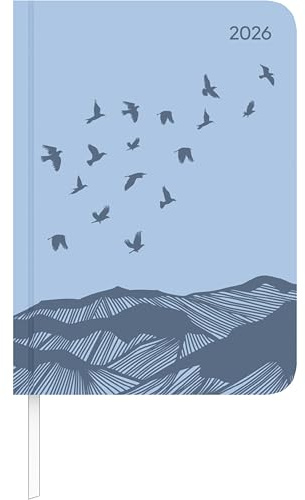 Alpha Edition - Lady Journal Deluxe Sky 2026 – Taschenkalender A6 (11×15 cm) – Weekly – 128 Seiten – eleganter Terminplaner im Tucson-Einband mit Motivprägung & Zusatzfunktionen