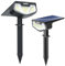 UNBON 2 Pezzi Faretti Solari a LED da Esterno, Lampade Luci Solari da Giardino Potenti 3 Modalità 32 LED IP65 Impermeabile Faretto Solare da Giardino per Cortile Vialetto Piante Alberi Bianco Freddo