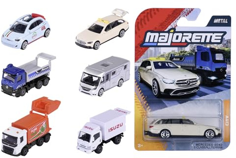 Majorette Auto City Premium (1 Modellauto) - Spielzeugauto aus Metall mit Freilauf, Federung & beweglichen Teilen, zufällige Auswahl aus 6 Autos für Kinder ab 3 Jahre, je ca. 7,5 cm