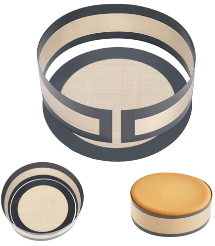 Set di 2 tappetini in silicone per torte e pane, rotondi, 23 cm e tappetino laterale (82 x 10 cm), antiaderenti, resistenti al calore, riutilizzabili