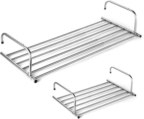 Portasciugamani Pieghevole in Acciaio Inox per balconi e pareti, stendibiancheria Estensibile per termosifone e stendibiancheria Regolabile 50 86 cm/19,68 33,85 Pollici