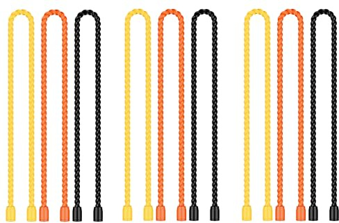 9 Pack 12-Inch Silicone Cable Ties - Reusable, Bendable Rubber Twist Ties to Organize & Bundle Cords, Wires (3 Colors)