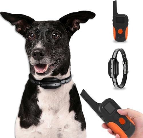 WINTEM Collare Addestramento Cani - Portata 1000 Metri - Impermeabile IPX7 e Ricaricabile - 3 Modalità di Segnale con Livelli Regolabili - Per Tutte le Taglie - Telecomando con Torcia LED