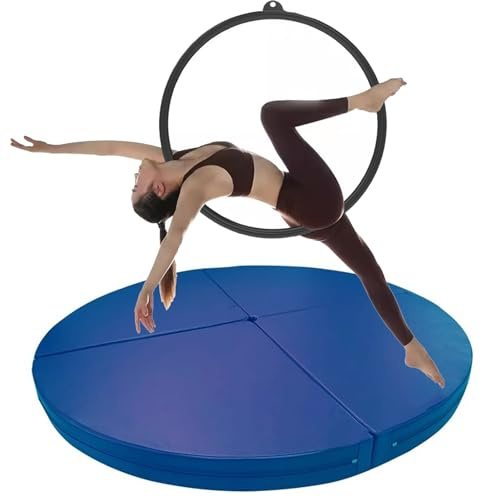 Pole-Dance-matta, tjock Pole-Dance Crashmatta & Aerial Hoop-dyna, vikbar skumsäkerhetsmatta för dansstudior, hem, gym, barer – blå, 150 cm x 10 cm (59 tum x 3,9 Z