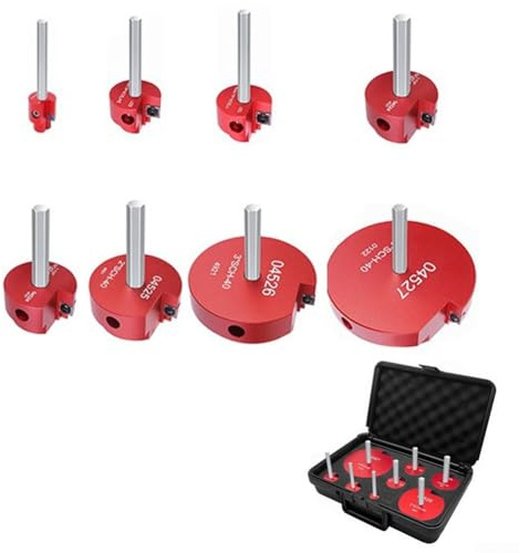 Kit de escariador de tubos de PVC, juego de escariadores de tubos de PVC de 8 piezas con cuerpo de aluminio e insertos de corte de carburo, diseñado para quitar accesorios de PVC ABS, compatible con