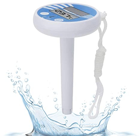 Xweptuy Pooltermometer digital soldriven temperaturmätare med snöre för simbassäng spa badkar damm