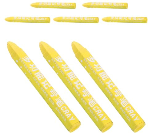 OKUMEYR 8pcs Yellow Car Tire Marker Pen Wax Material for Precise Application and Comfortable Grip, Water-resistant and Grease Resistant, for Marking Tyres in Warehouses and Garages