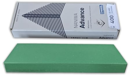 Sanelli Ambrogio, Naniwa Super Stone - Afilador de cuchillos profesional, grano en bruto #400, ideal para corregir cuchillas irregulares, con alta fuerza de pulido, Splash&Go, fabricado en Japón