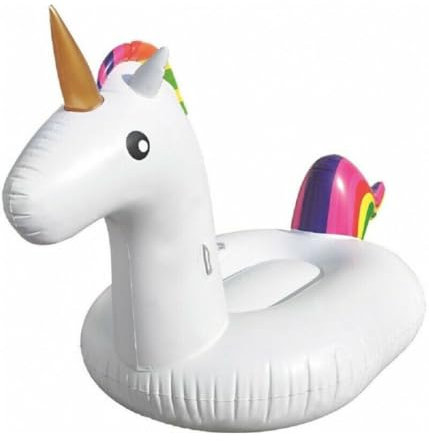 OISE ART STORE Trade Shop - Unicorno Gigante Gonfiabile Galleggiante Isola Mare Piscina 2.8 X 1.2 X 1.3 Mt