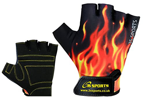 3S Sport - Guanti da ciclismo per bambini, bambini, ragazze, con imbottitura per BMX, bici e bicicletta (XXXXS)