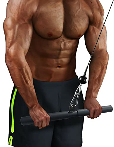 Taeku LAT Barra, Staccabile Machine Diritta Tricipiti Bicipiti Sbarra per Trazioni Accessori Asta Palestra Cavo Attacchi Impugnature (40cm)