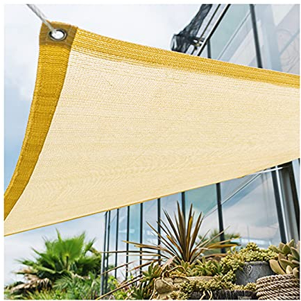 Sonnensegel, 90% UV-Block Sonne Schatten Segel mit Ösen Rechteckig Wasserdicht Luftdurchlässig für Garten Innenhof Outdoor Terrasse Balkon (Color : Beige, Size : 1x2m)