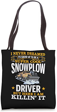 Snow Plow Tractor Machine Truck Shovel Driver Snowplough Tote Bag