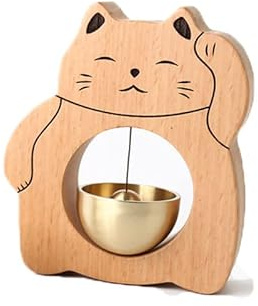 zalati Campanillas de viento de dopamina con estilo de gato de la suerte para decoración del hogar, tienda, oficina, entrada de puerta de ventana