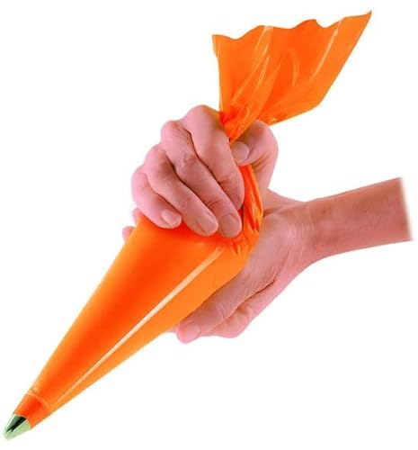 MAQA 100uds Manga pastelera desechable naranja 46x23 cm, manga pastelera profesional para decoración de pasteles y relleno de dulces